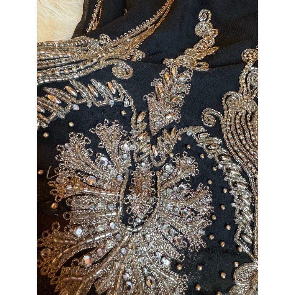 Ralph Lauren Beaded Embellished Formal Skirt Black Gold Embroidered Vintage $3K - Picture 8 of 16